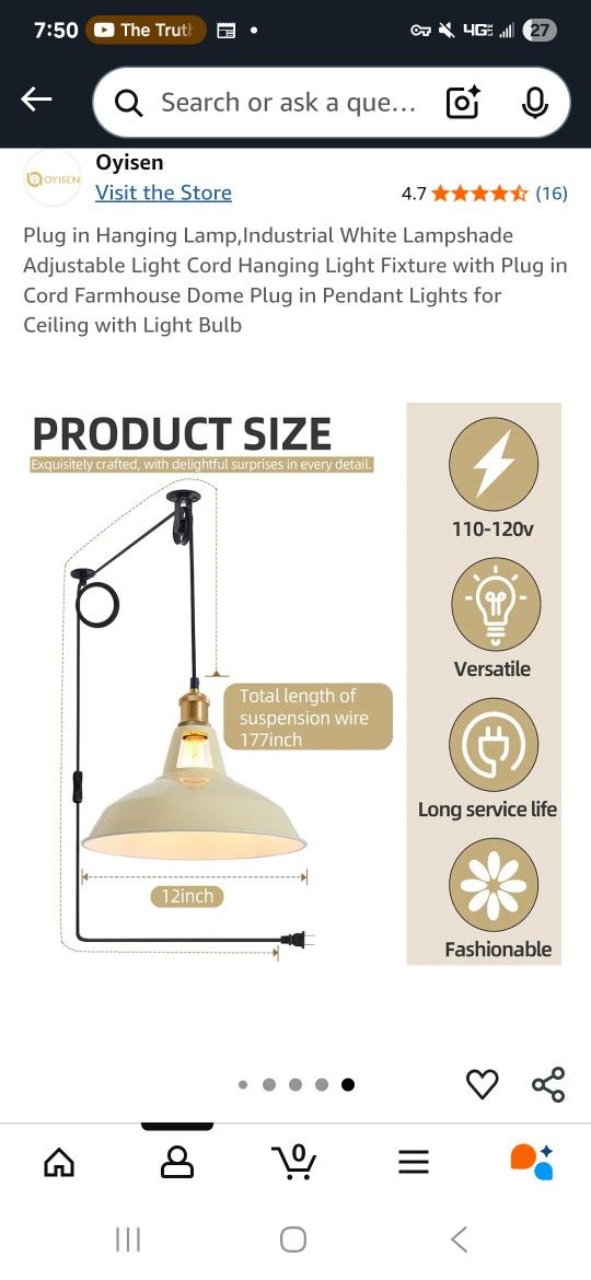 Vintage Plug In Chandalier