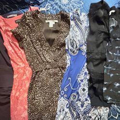 Lot Of 4 Perfect Dresses & 2 Shirts All Size Small 
