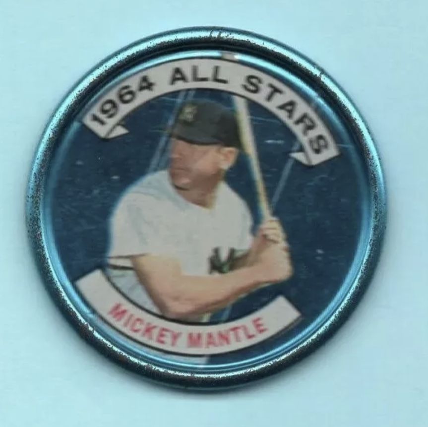 1964 Topps Coin 1964 ALL STARS # 131 MICKEY MANTLE (HOF) New York Yankees