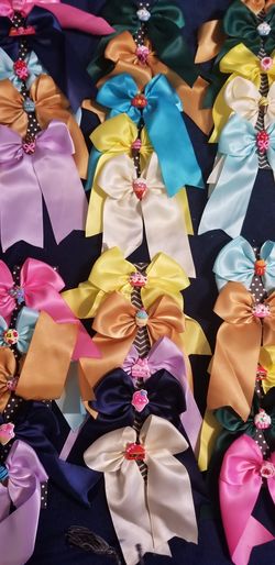 Satin hair bows many colors to choose from