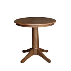 30 in. Bourbon Oak Round Pedestal Dining Table