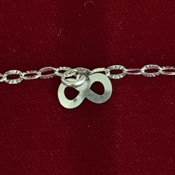 Ladies Thin Infinity Charms Bracelet Silver
