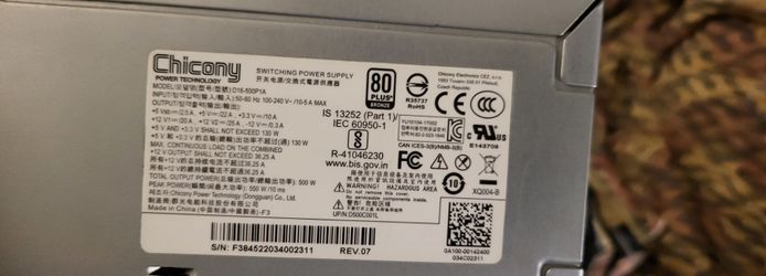 500w chicony psu