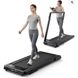 UREVO Strol 2E 2 in 1 Folding Treadmill Under Desk Treadmill with APP, 2.5HP 265 lb Capacity for Home Office