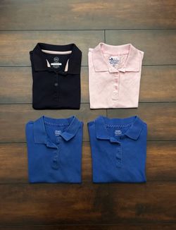 Little Girls Clothes Back To School Uniforms 3 Polo Shirts And One Long Sleeve Old Navy Polo Shirt Size 6T/6X, 6-7