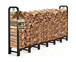 8ft Firewood Log Rack Outdoor Heavy Duty X(28)
