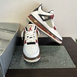 Jordan Fusion 4 White Varsity Red Size 10.5 Hard Find!