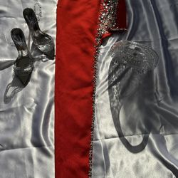 Prom Red Rhinestone Dress