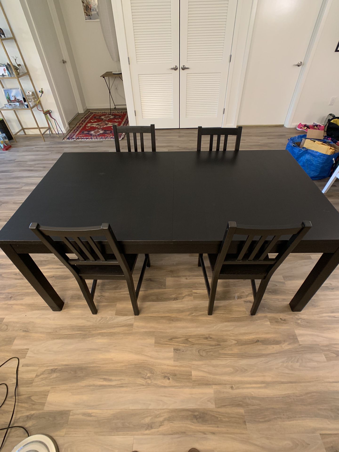 Ikea Bjursta table and four chairs