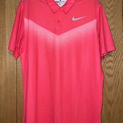 Nike Men's Dri-Fit Graphic Golf Polo Shirt Sz Medium Hot Pink.