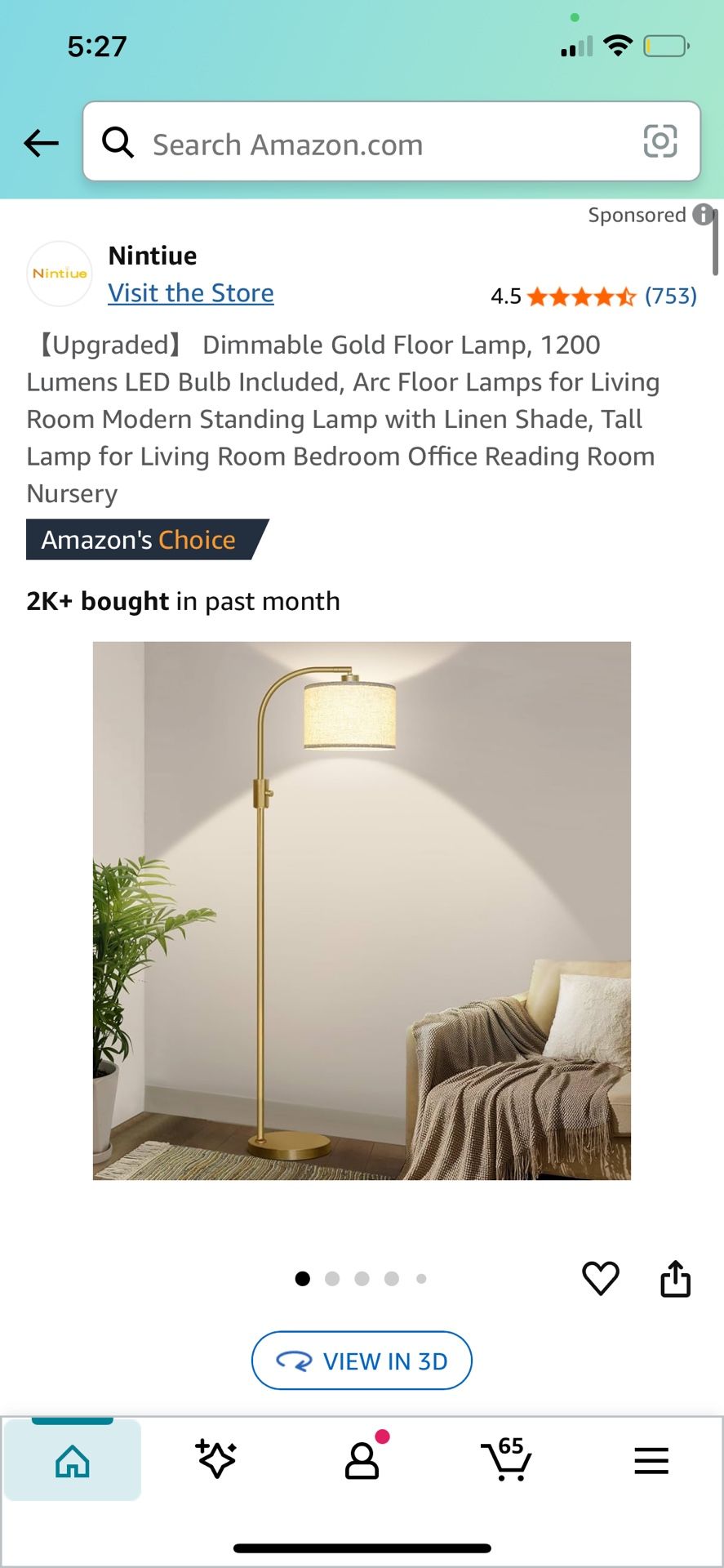 ✨ Brand New Gold Arc Floor Lamp – $25 FIRM 📍 Pickup Location: S. Durango & 215  Add warmth and elegance to any space! 	•	Dimmable LED floor lamp with