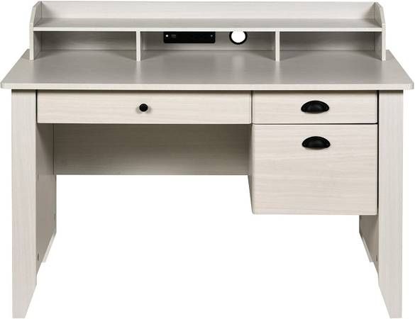 NEW-OneSpace Executive Desk with Hutch USB And Charger Hub