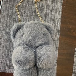 Gray Bear Cross Body Purse 