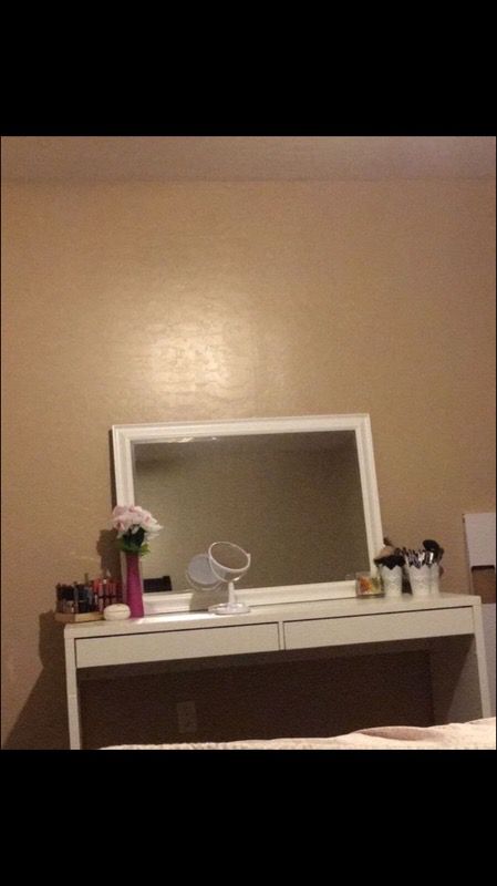 Makeup vanity (desk with big mirror and personal mirror included)