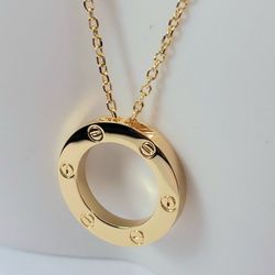 18k Gold Plated Womens Love Pendant Necklace Gift 