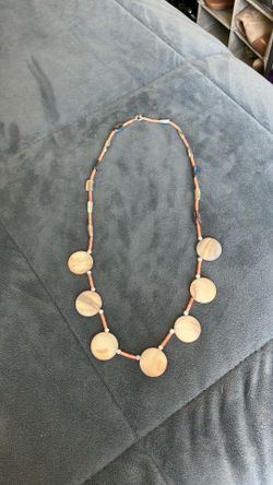 Vintage Italian coral and mother-of-pearl necklace