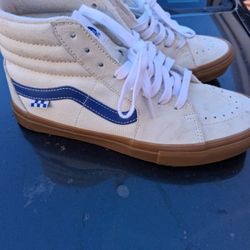 Vans Hightops Off White And Blue