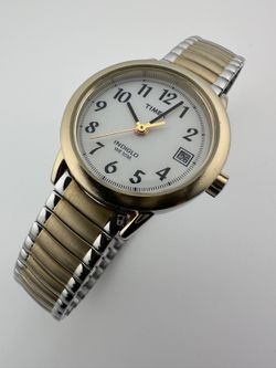 Timex Indiglo Womens Quartz Watch 25mm Gold Tone Date New Battery