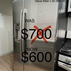 GE Refrigerator - 25.3 cu.ft Side By Side 