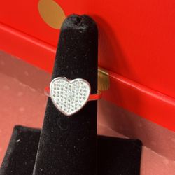 Sterling Silver Heart Ring Size 5.5