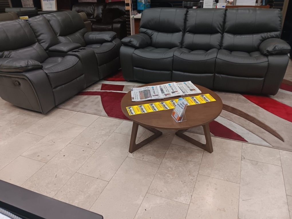 *Fall Sale Event!!!*---Bold Madrid Gray Leather Reclining Sofa/Loveseat Sets---Delivery And Financing👍