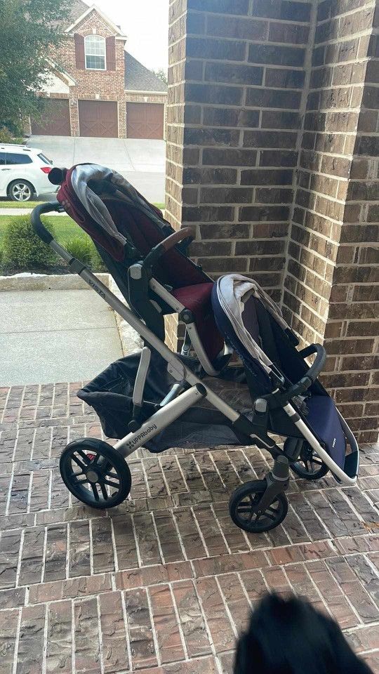 UPPAbaby Double Stroller Travel System and Nuna Pipa RX Car Seat YOU GET EVERYTHING SHOWN