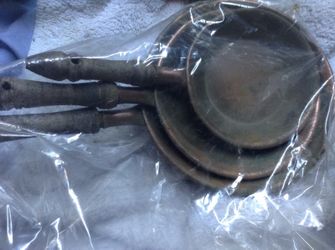 Miniature Set of 3 different Size Copper Skillets