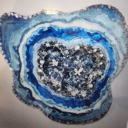 Magnificent, XXL Geode Inspired Wall Art w Genuine Crystals