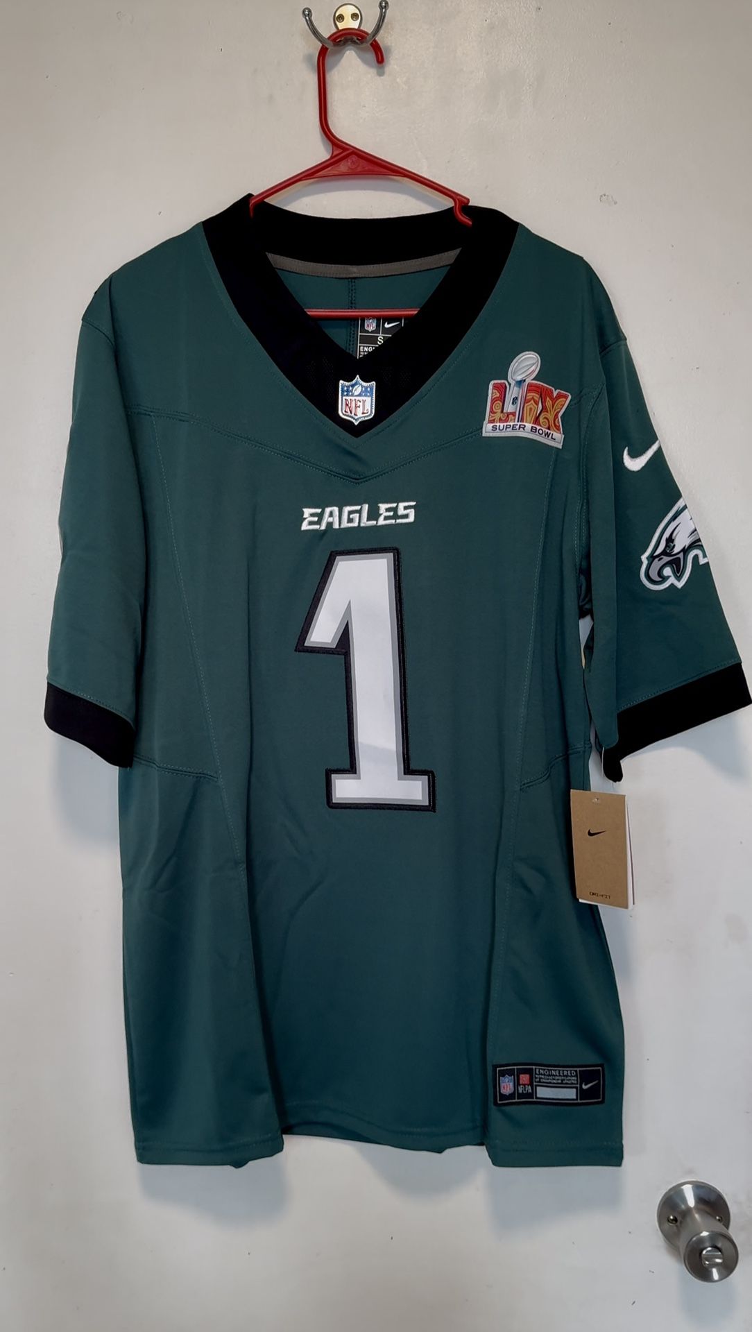 Stitched On Field Eagles Jerseys - Super Bowl Patch -All Colors- S-M-L-XL-XXL