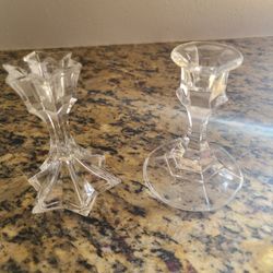 2 Crystal Candle Holders.. 