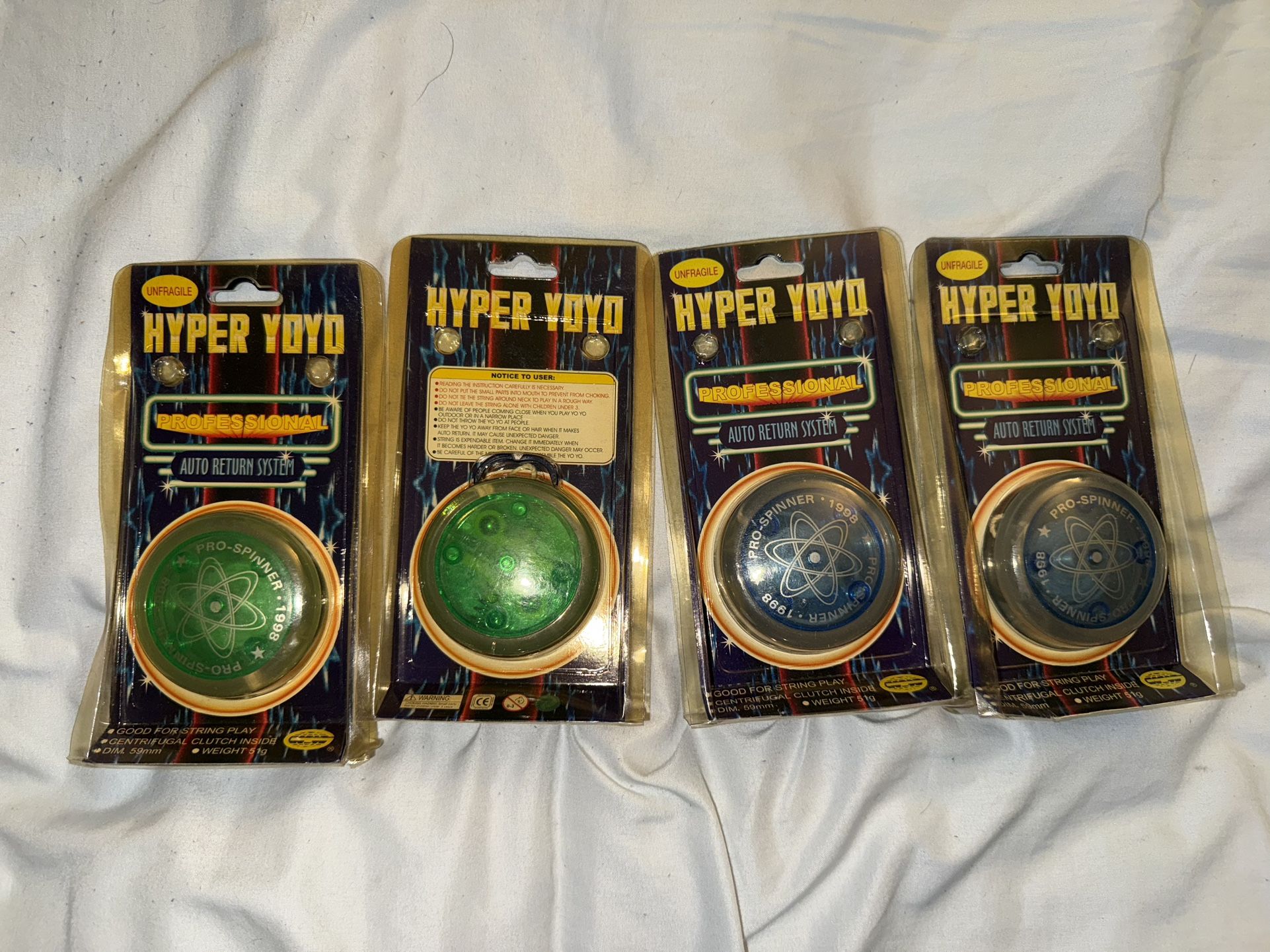 VINTAGE 1998 Hyper Yoyo Pro Spinner Lot Of 4