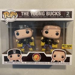 The Young Bucks Funko Pop 2pk Hot Topic Exclusive New Japan Pro Wrestling Matt Nick Jackson Bullet Club NJPW NJW WWE Sports