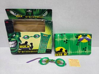 The Incredible Hulk 72” Raft With Goggles - Pool Inflatable Marvel Rand 2003
