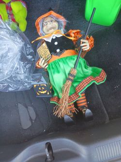 Halloween Witch Doll with Broom
