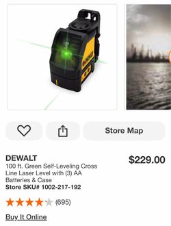 DEWALT 100 ft. Green Cross Line Laser Level