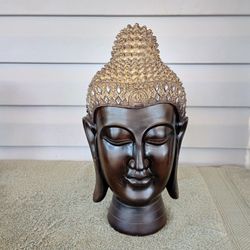 Vintage  Meditating Tibetan Buddha Head Statue Sculpture Figurine