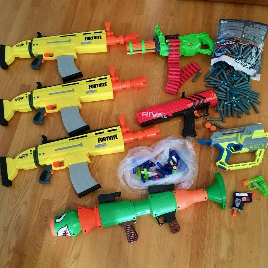 Lot of 9 Nerf Fortnite, Hyper, Rival, Dart Blasters