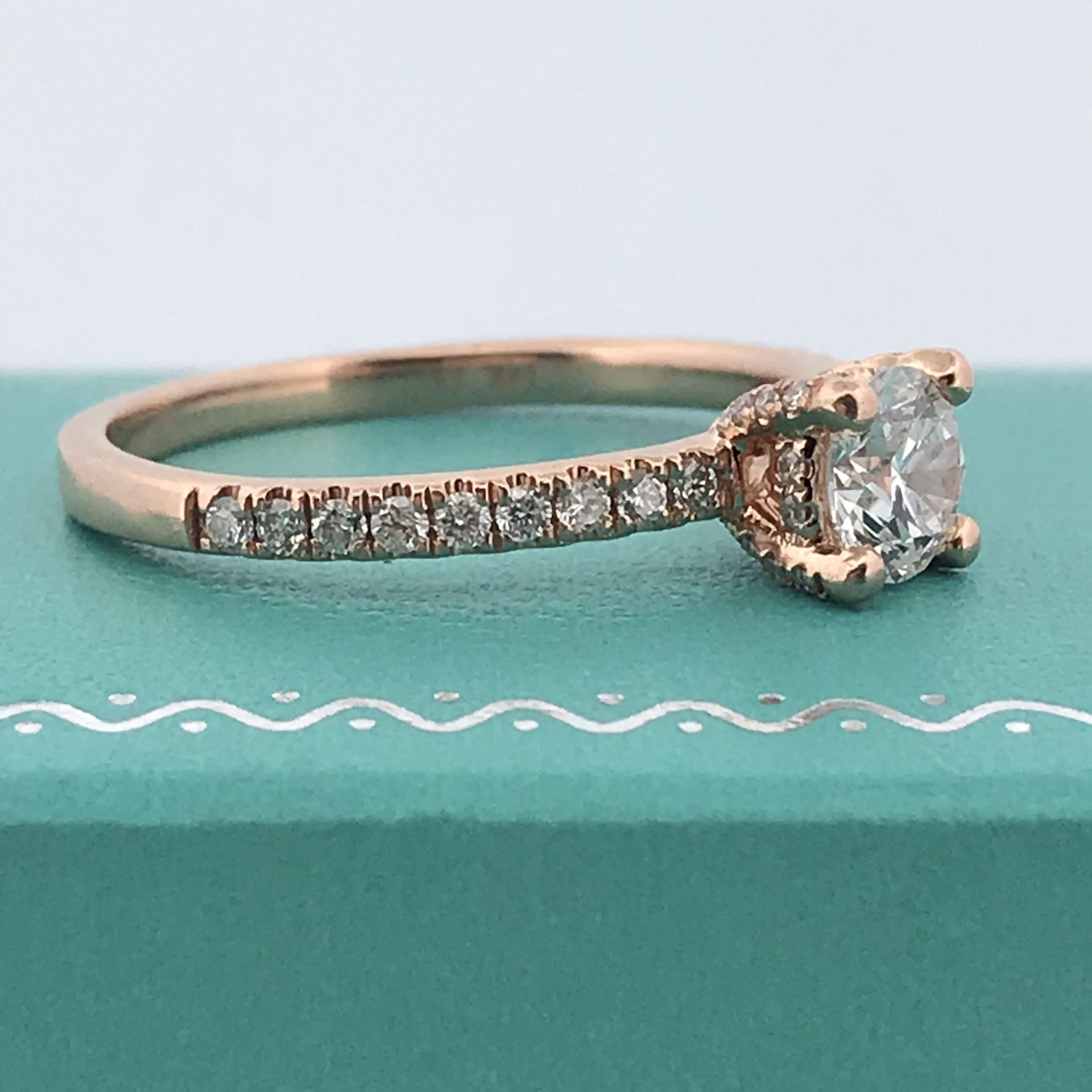 14k Rose gold gia 1.10ct D vvs1 diamond ring size 8.5