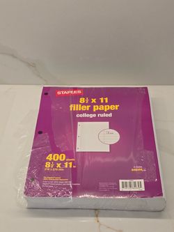 Staples College Ruled Filler Paper, 400 Sheets