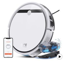 ILIFE Robot Vacuum and Mop Combo, V3s Pro Upgraded, Compatible with 2.4GHz WiFi/Alexa/Google, 120mins, 3000Pa, 2-in-1 Mopping Robotic Vacuum Cleaner, 