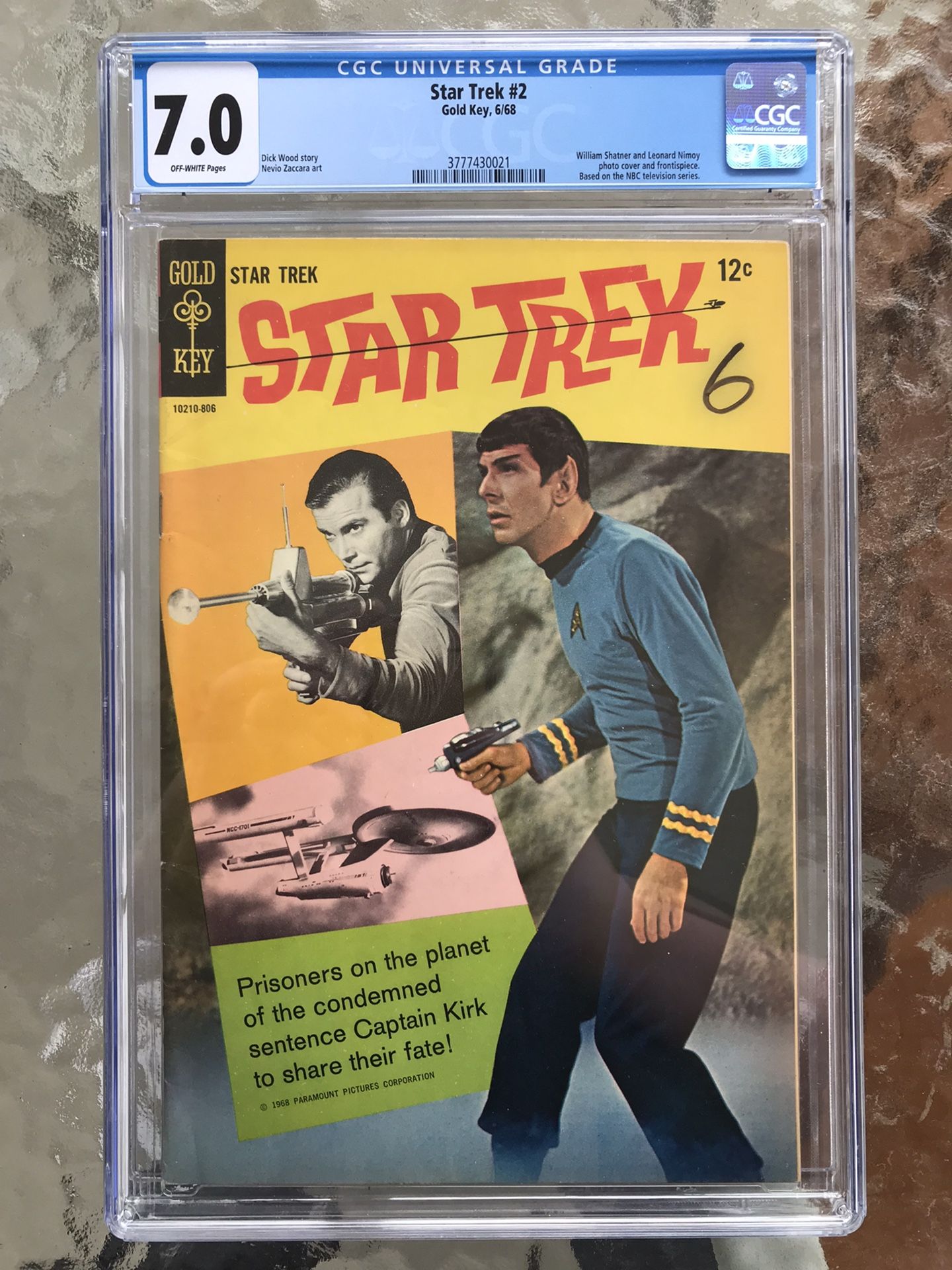 Star Trek #2 (1968) CGC 7.0 — Leonard Nimoy and William Shatner Photo Cover