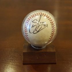 Sean Casey autographed ball In display