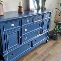 Blue Wooden Dresser 