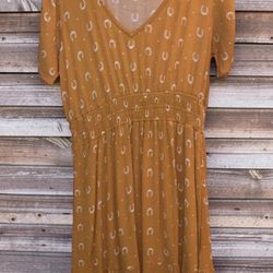 Idyllwind by Miranda Lambert Orange Horseshoe Print Mini Dress Size Large