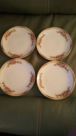 Four Vintage Handpainted Nippon Dessert Plates