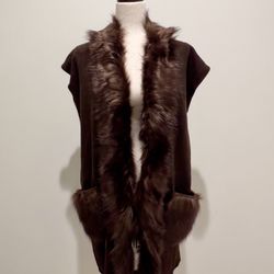 Faux Mink Sweater Knit Vest