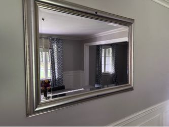 Large 42”x30” Distressed Silver Wall Mirror