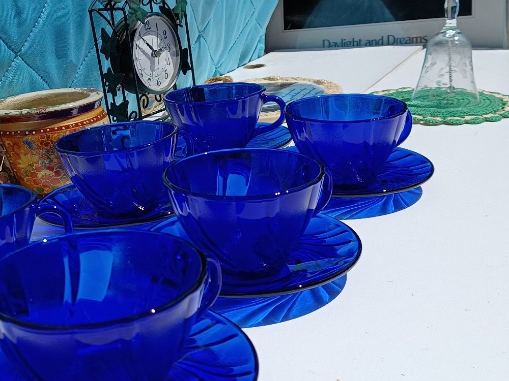 12 Peice Cobalt Blue Tea Set