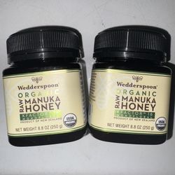 Wedderspoon Organic Raw Manuka Honey, KFactor 16, 8.8 oz ( 2 JARS ) Nov 26 2029