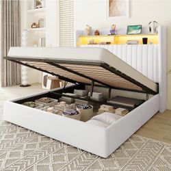 Brand new full size bed frame with a brand new mattress included - same day delivery available- Hablo espanol